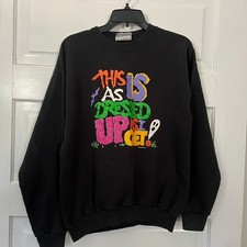 Halloween Sweatshirt Vtg 90's Peacock Papers Screen Print Size Large Made in USA
