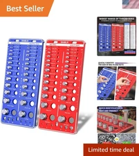 52-Size Bolt Checker & Thread Gauge Set - Metric & Standard Identification wi...