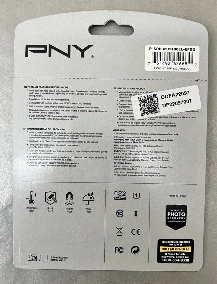 QTY 10 PNY 32GB MicroSDHC Flash Card Elite 100MB/s P-SDU32U1100EL-EFDG - Image 3 of 3