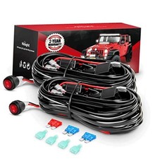 2PCS 16AWG LED Light Bar Wiring Harness Kit - 2 Leads 12V On Off Switch Power