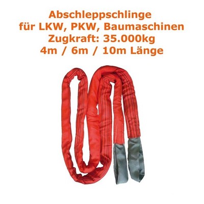 Abschleppschlinge 35.000kg Abschleppgurt 4-10m Abschleppseil Bergegurt LKW 35t