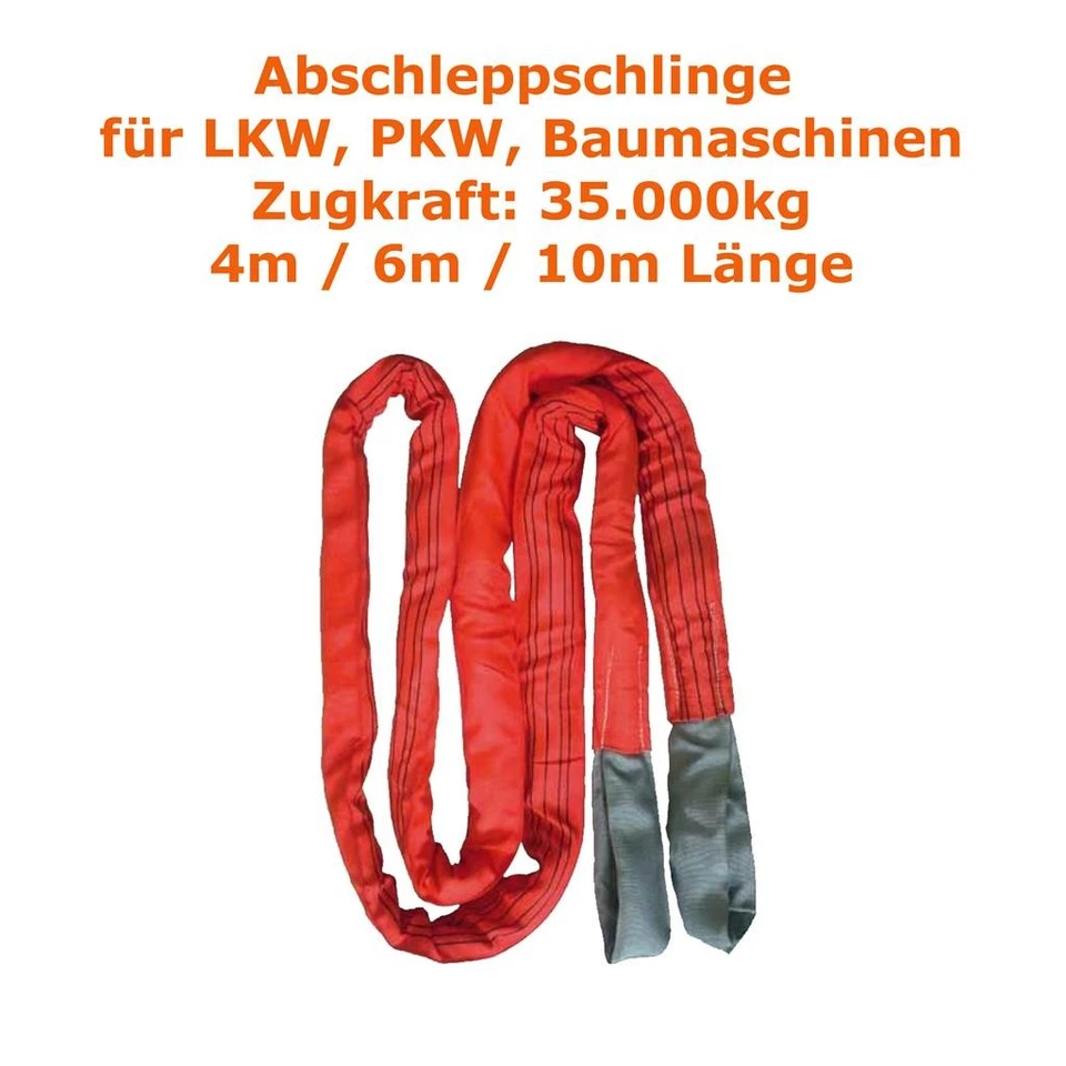 Abschleppschlinge 35.000kg Abschleppgurt 4-10m Abschleppseil Bergegurt LKW 35t - Bild 1 von 1