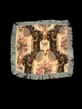 VTG Baroque/Rococo Sweetheart Decorative Two Designs Square Pillow Cover Fringe