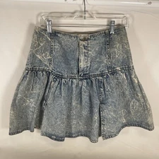Vintage Free Agent Denim Acid Wash Jean Skirt  Made In USA Women’s Sz 29-Read