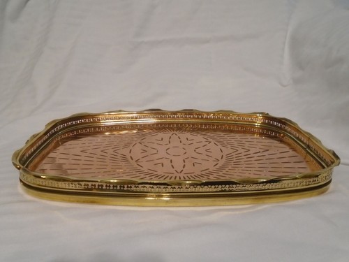 Antikes Kupfer und Messing Tablett Germany gestempelt GBM G B M - Bild 1 von 12