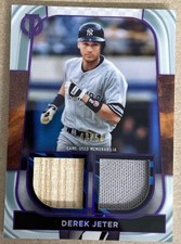 2022 Topps Tribute Dual Relic Bat & Jersey Derek Jeter #40/50