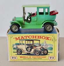 Matchbox Models of Yesteryear Y-3 1910 Benz Limousine Rare Apple Green Colour