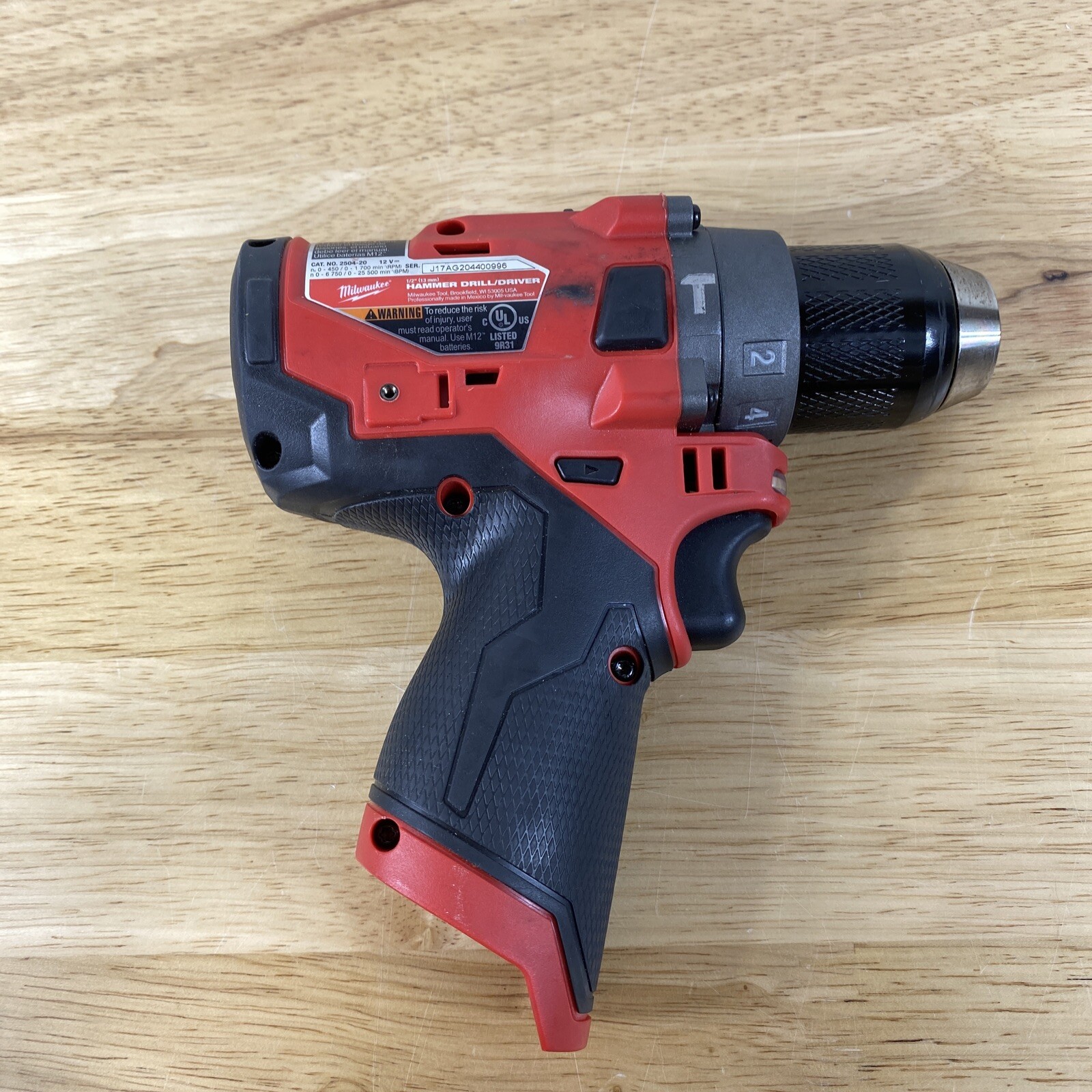 New Milwaukee FUEL M12 250420 12 Volt Cordless 1/2" Hammer Drill