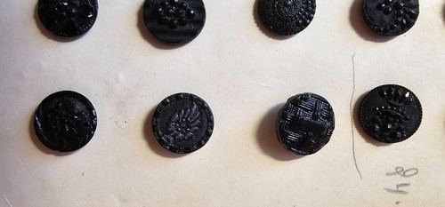 53 Black Glass button Different Shapes & Sizes - Picture 4 of 7