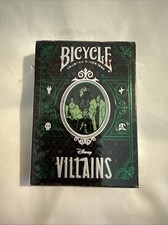 BICYCLE DISNEY VILLAINS PLAYING CARDS GREEN DECK POKER SIZE MADE IN USA NEW