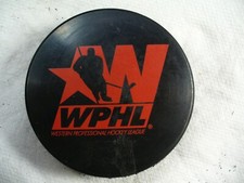 WPHL League Red Die Cut Logo Invest Reverse Official Hockey Puck Collect Pucks
