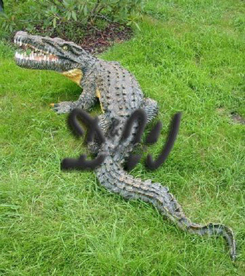 KROKODIL ALLIGATOR lebensgroß 160 cm GARTENTEICH Garten Figur Deko Kroko Tier