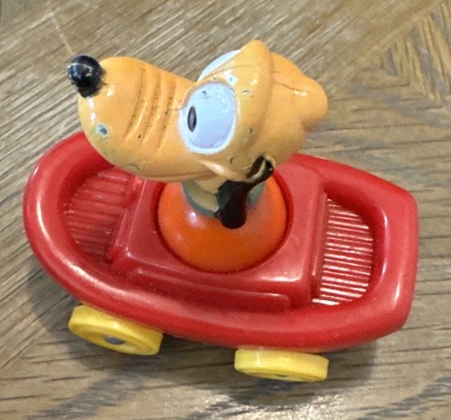 Illco Disney Pluto Figure Red/White Boat Vintage Little People Wheels Rolls Good
