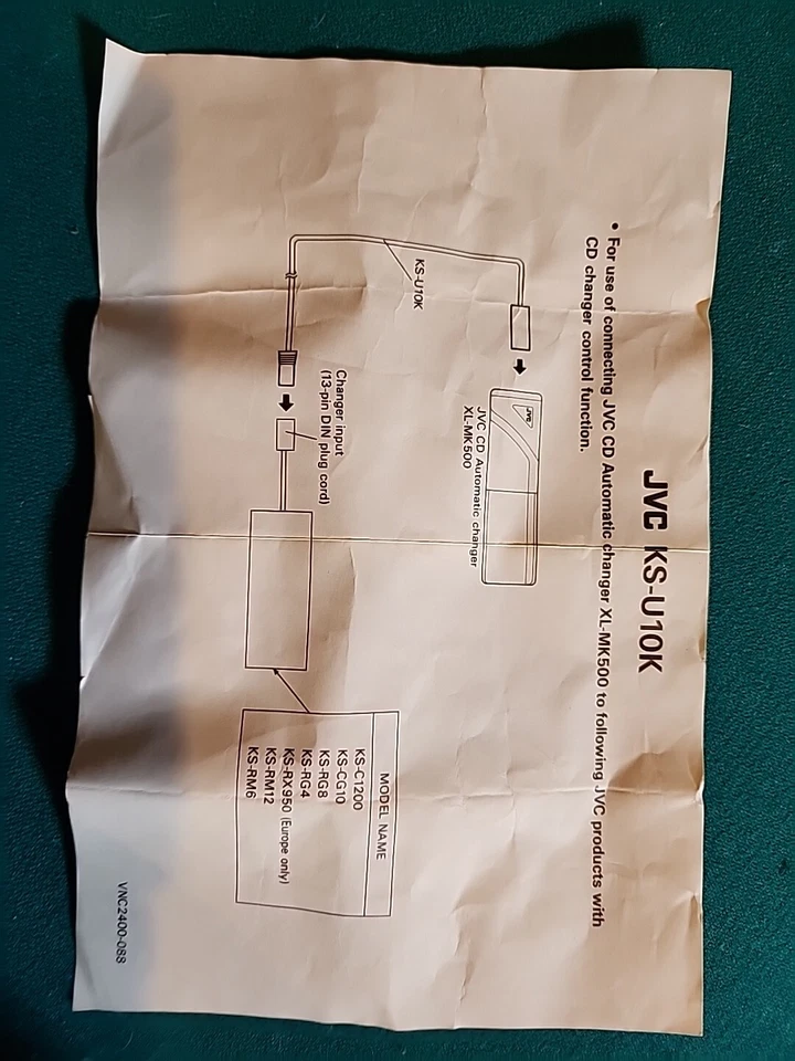 JVC KS-U10K Cd Changer Cable Only For use With a XL-MK500 JVC CD CHANGER - Image 2 of 4