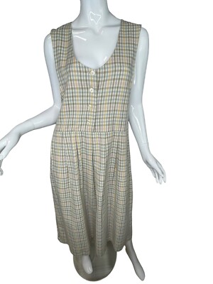 Vtg Bryn Connelly Plaid Modest Jumper Womens Dress Sz 6 Pastel Pocket! |  eBay