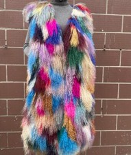 Wool fur sheep wool colorful fashion vest women's vest warm gilet waistcoats