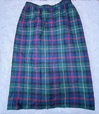 Vintage Pendleton Authentic Malcolm Tartan Plaid Skirt Size 10P Blue Virgin Wool