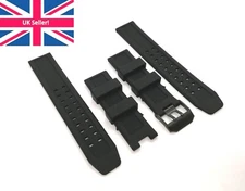 23mm Watch Strap for LUMINOX Black Silicone Rubber Diver Sport Replacement Band