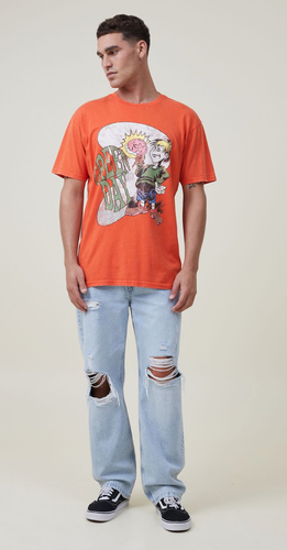 Cotton:On Men's Premium Loose Fit Green Day Music T-Shirt Orange Size Small NEW - Picture 2 of 5
