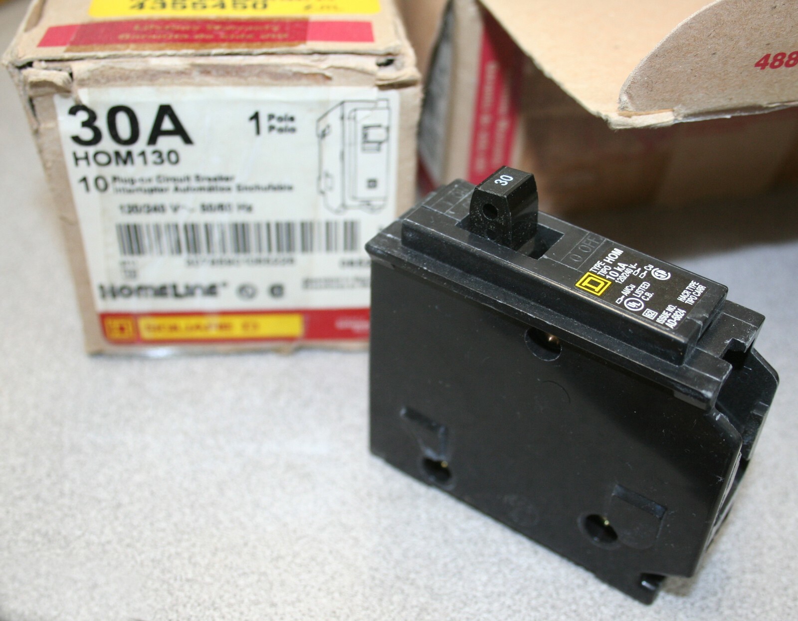 Square D HOM130 1-Pole 30-Amp 120/240V Plug-In Circuit Breaker ...