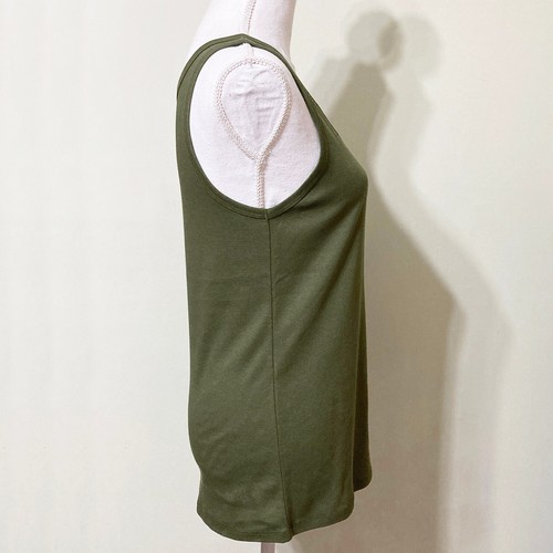 Basic Classic Tank Top L Olive Green A New Day Cotton Blend Stretch - Picture 3 of 7