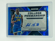 2023 Panini Prizm Draft Picks David Singleton RC College Penmanship Blue Ice /75