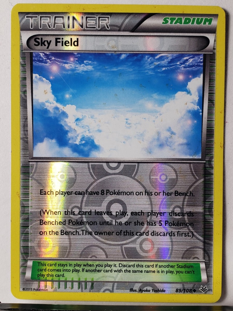 REVERSE HOLO Sky Field 89/108 LP - XY Roaring Skies Pokemon Card