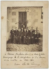 Portrait de groupe, classe de latin, religieux. Tirage albuminé 1862
