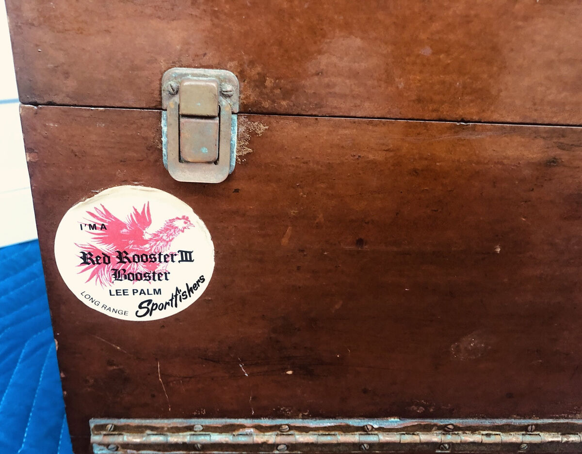 Vintage Wood Handmade Fishing Tackle Box w/lures Excellent Vintage Wood Handmade Fishing Tackle Box w/lures Excellent