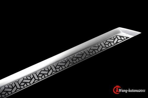 Espada 40'' Ninja Tallado 9260 Resorte Acero Negro Japonés Recto Ninjato - Imagen 9 de 12