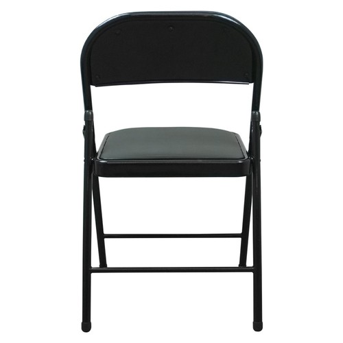 Folding Faux Leather Chairs - Padded Event Seats Conference Hall Guest Seating - Picture 60 of 79
