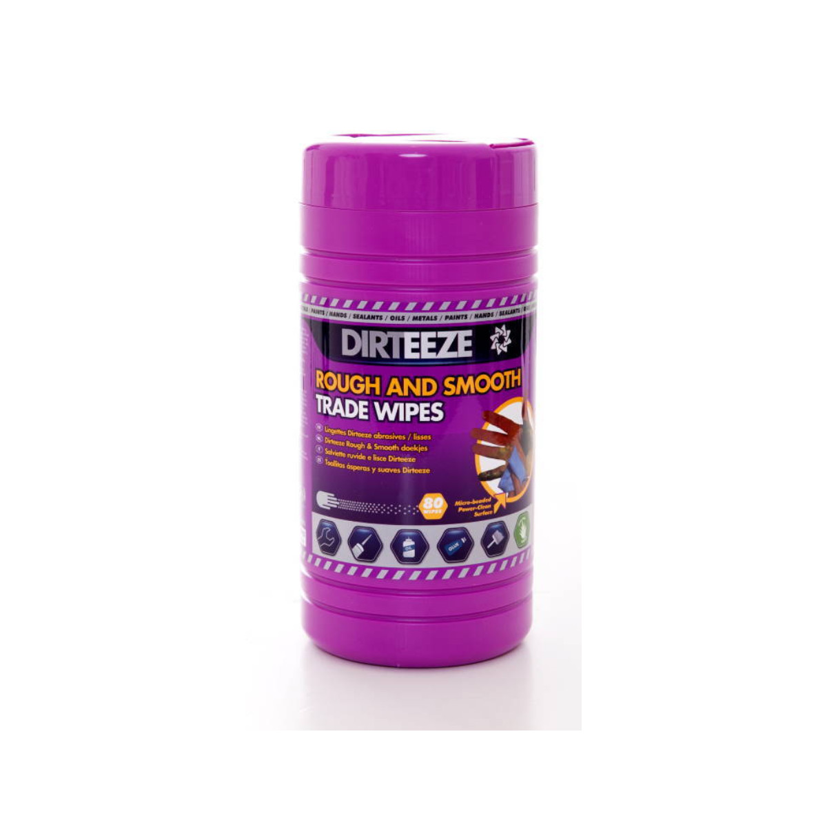 Dirteeze Rough and Smooth Wipes, 80pk Maximum strength spunlace, soft, strong