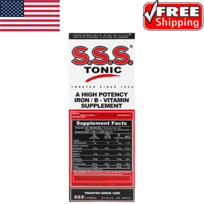 SSS Tonic High Potency Iron & B Vitamin Supplement Blood Support Liquid 10 oz.