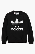 adidas Originals Boy's Trefoil Black Crewneck Sweatshirt L130211 Size Medium