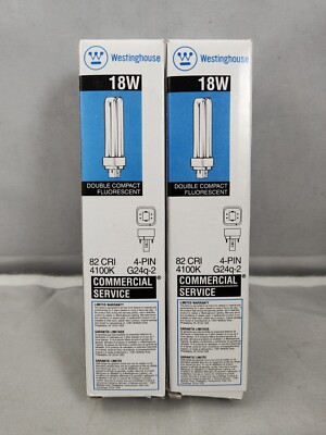 #ad Westinghouse 18W 4 Pin Double Compact Fluorescent Bulb G24q 2 Pack Of 2 $11.69