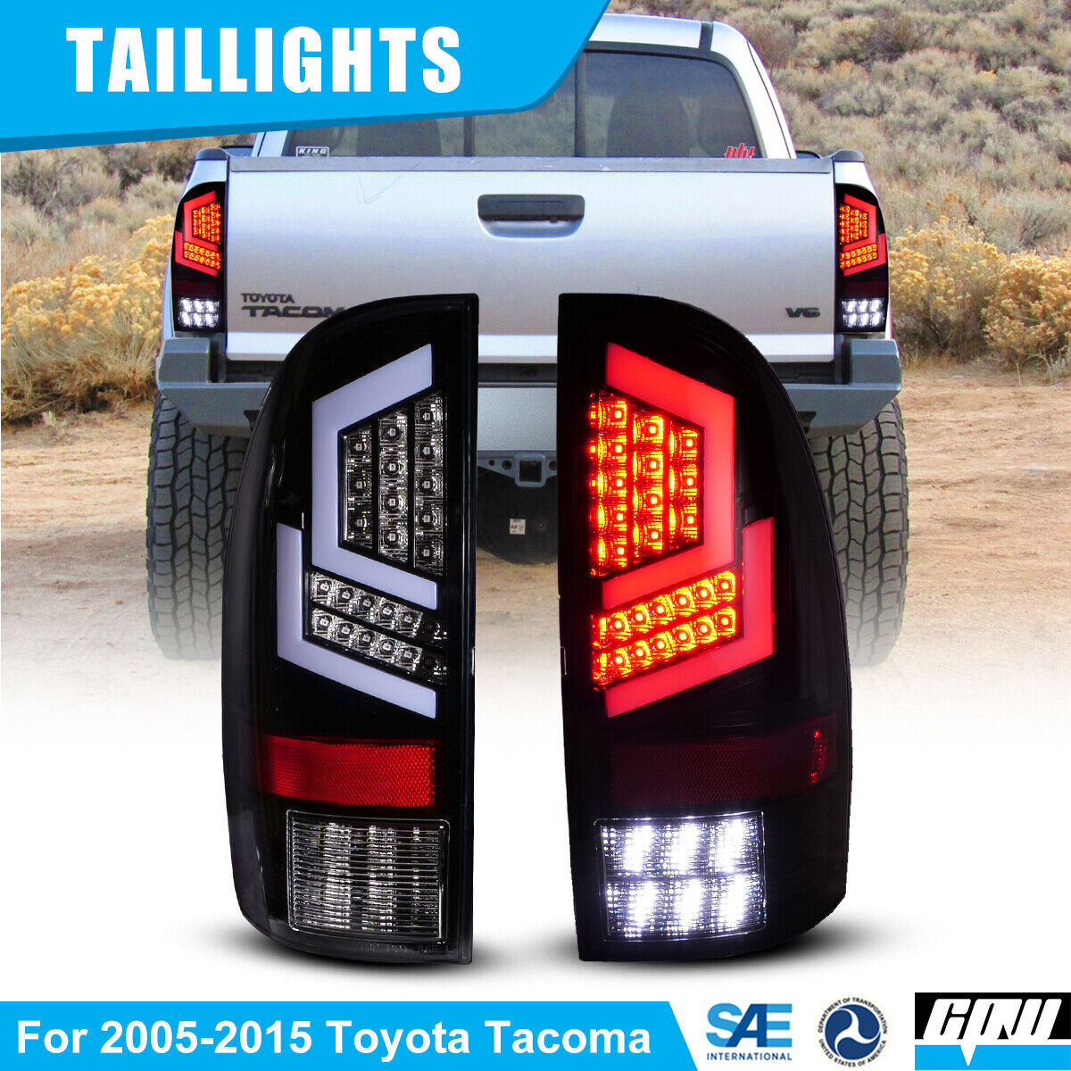 LED Tail Lights For 2005-2008 2009-2015 Toyota Tacoma Sequential