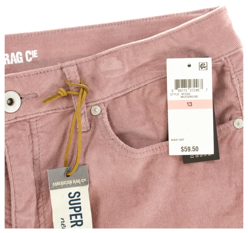 Pantalones de pana súper ajustados American Rag tiro alto para niños 13 rosa $59,50 Foto 3 de 3