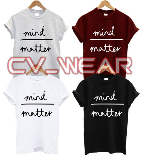 MIND OVER MATTER T SHIRT DOPE SWAG HIPSTER FASHION TUMBLR TREND FUNNY UNISEX - Picture 1 of 1