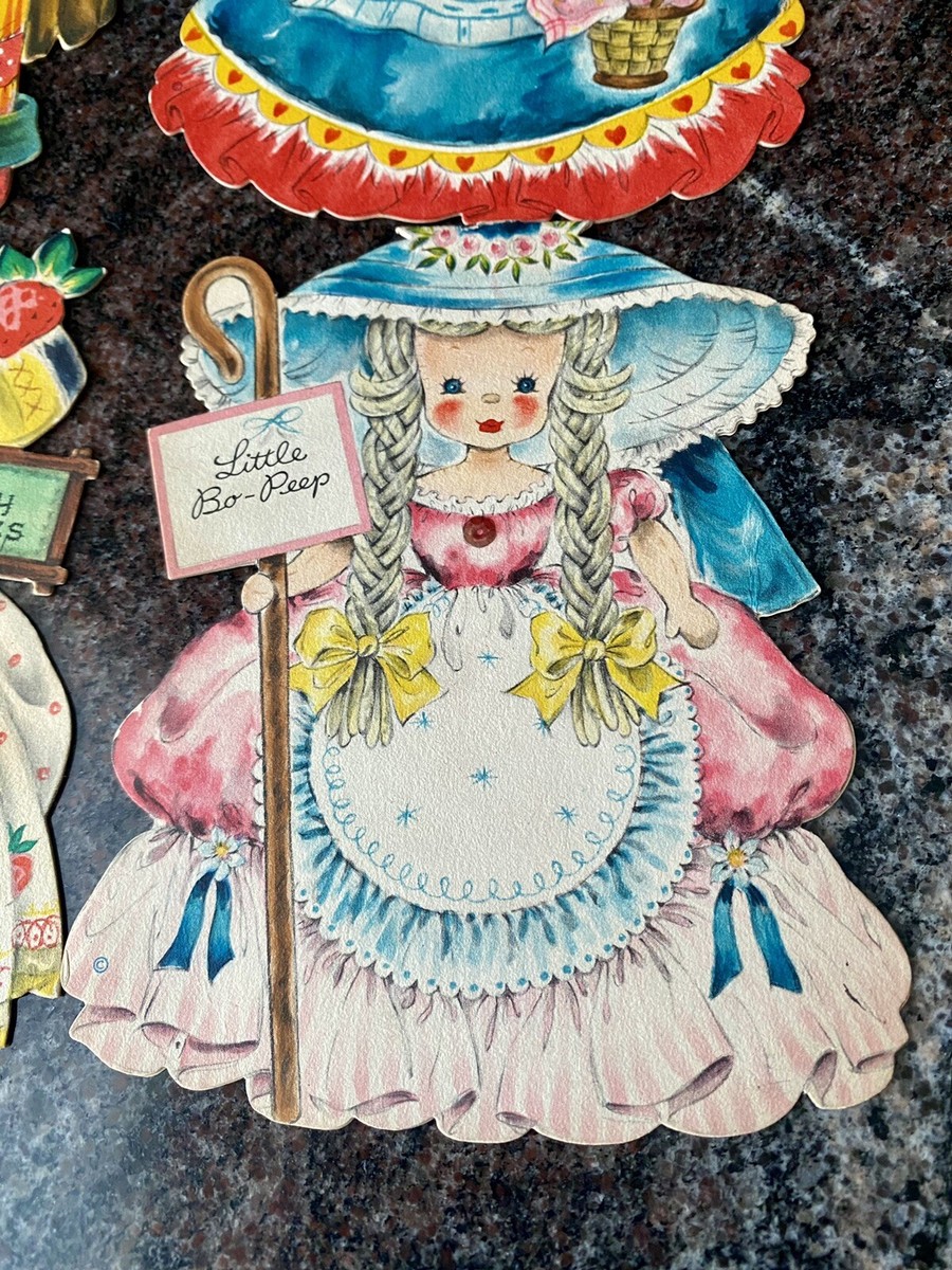 Vtg Hallmark Doll Cards Land Of Make Believe- Bo Peep, Little Red