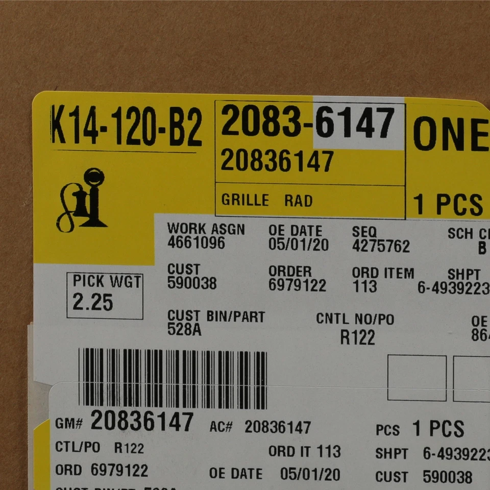 Conjunto de rejilla de parachoques delantero cromado con pajarita dorada OEM NUEVO 06-11 HHR 20836147 Foto 3 de 3