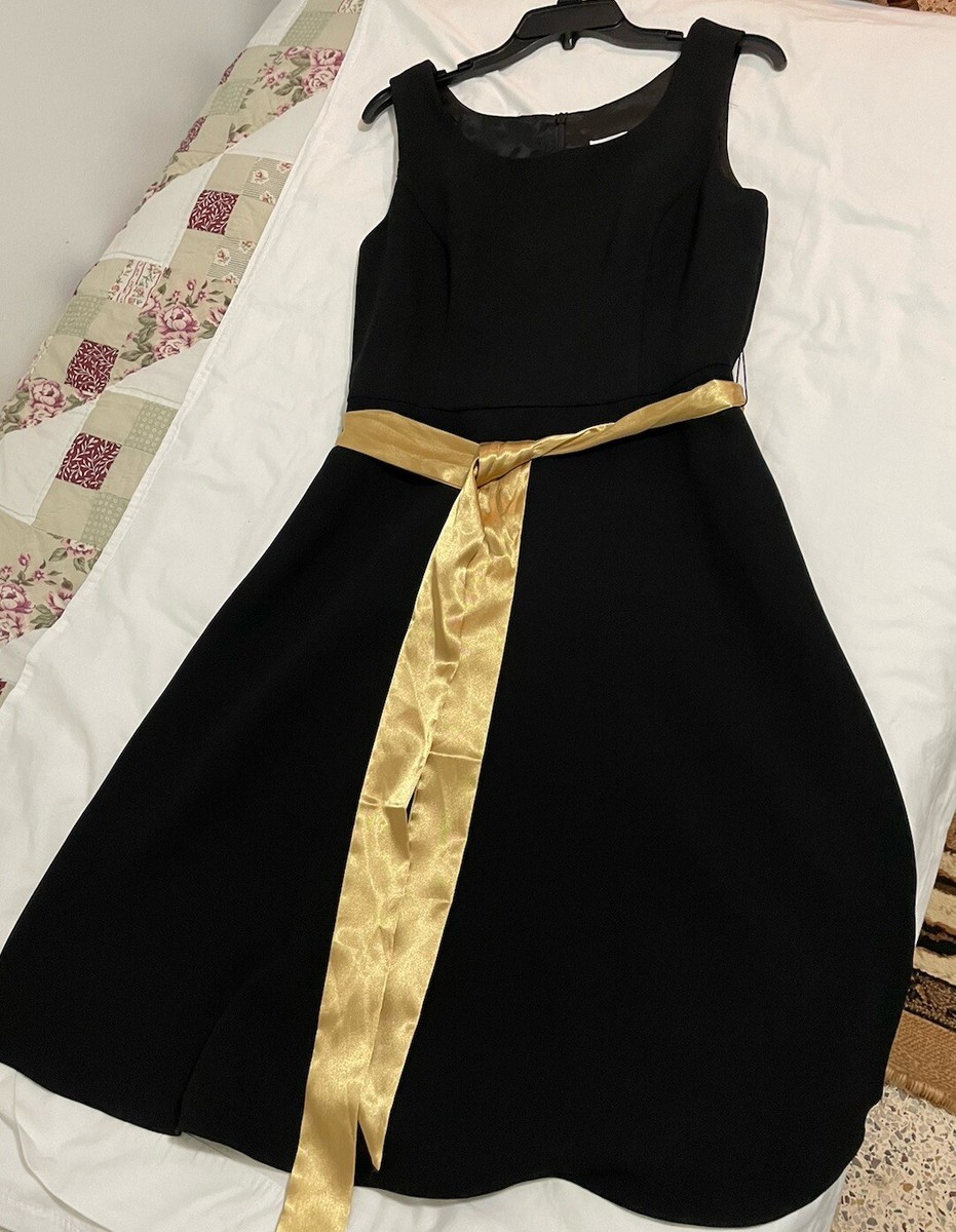 Ladies Coldwater Creek Size 8 Little Black Dress A-line Full Lined Gold Sash | eBay Ladies Coldwater Creek Size 8 Little Black Dress A-line Full Lined Gold Sash | eBay