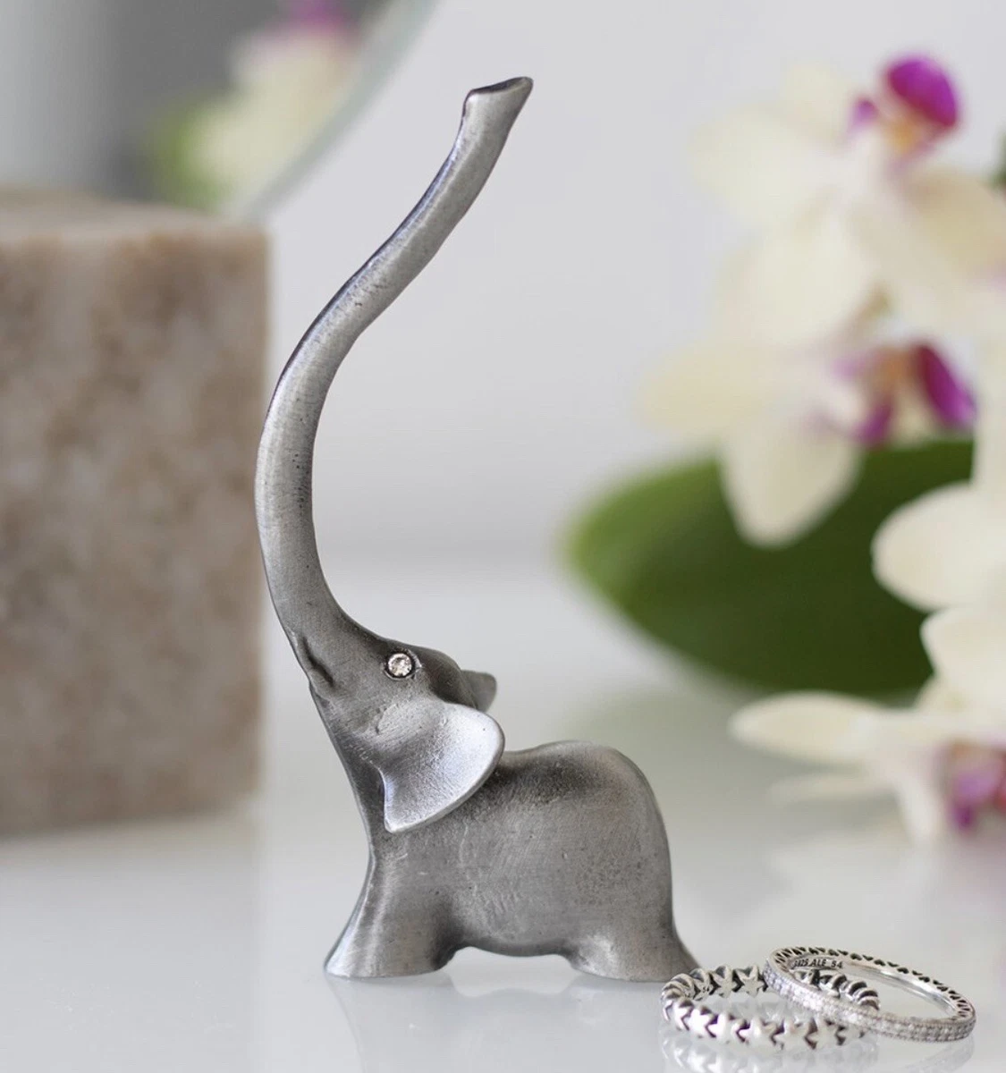 Silver elephant ring best sale holder
