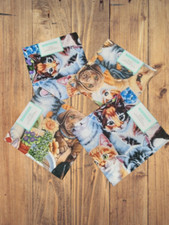 Puppies and Kittens Cotton Fabric - Fat Quarters 18"x22" Set of 4 Precut