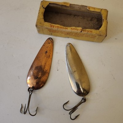 collectable fishing lures dare devle Lot Of 2 Old VINTAGE LURES Spoons 1 Dare Devil 1 Unsure In Arbogast Box