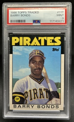 1986 Topps Traded Barry Bonds Rookie RC #11T Pirates PSA 9