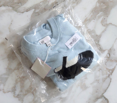 Gap x Sandy Liang CashSoft Schuh hellblau Cropped Pullover (S) Neu mit Etikett