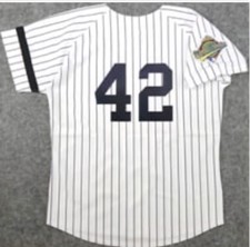 1996 Majestic New York Yankees #42 Mariano Rivera World Series Jersey White 2XL