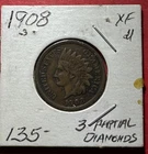 1908S US Indian Head Cent! Semi Key Date! Choice VF Details! Old US Coin!