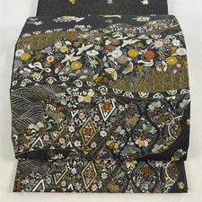 Excellent bag belt drum pattern pure silk Used BUYS-0