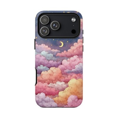 Phone Ink - iPhone | Galaxy | Pixel Case - Whimsical Pink Purple Clouds Moon